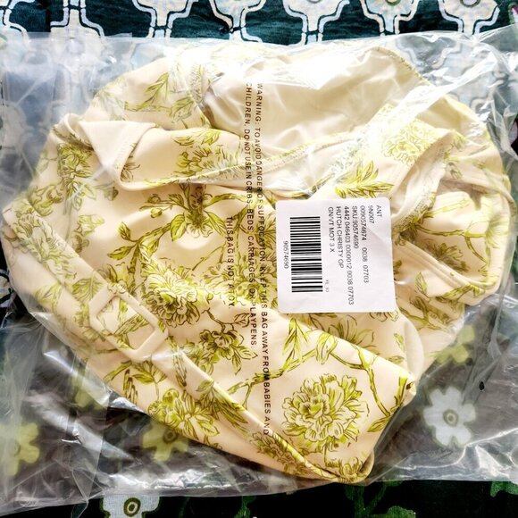 NWT Hutch Christy One-Piece Swimsuit Floral Baroque Green Removable Belt Sz. 3X - Picture 5 of 5
